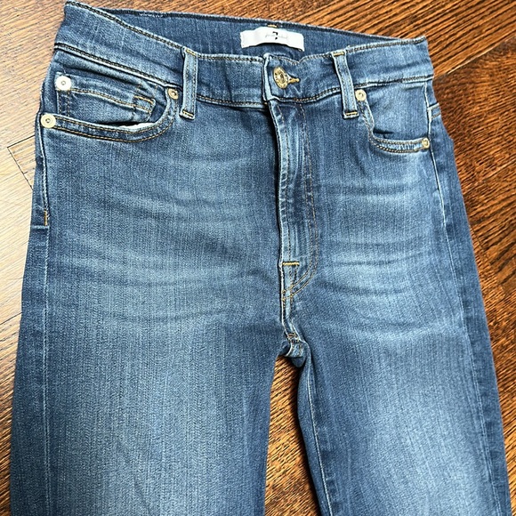 7 For All Mankind sz 27 HIGH WAIST SKINNY SLIM ILLUSION LUXE LOVESTORY - Picture 8 of 9